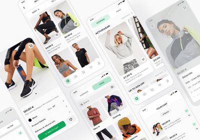 ASOS app — product listings, browse, and cart screens